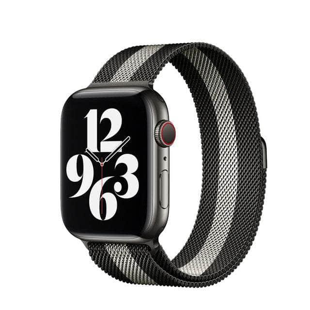 CaseBuddy Australia Casebuddy Black and white / 42mm 44mm 45mm Nylon Loop Watch Strap Apple Watch 38/40/41mm 42/44/45mm Band