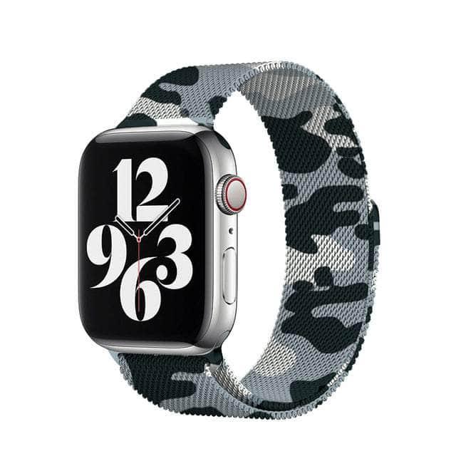 CaseBuddy Australia Casebuddy Camouflage silver / 42mm 44mm 45mm Nylon Loop Watch Strap Apple Watch 38/40/41mm 42/44/45mm Band