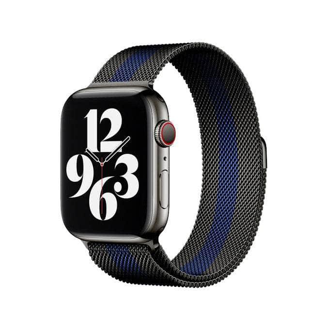 CaseBuddy Australia Casebuddy Black and blue / 42mm 44mm 45mm Nylon Loop Watch Strap Apple Watch 38/40/41mm 42/44/45mm Band