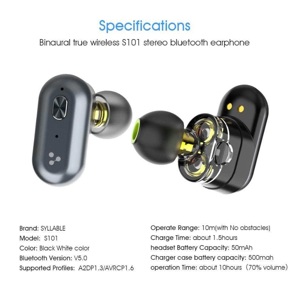 Original SYLLABLE S101 Bluetooth V5.0 Bass Wireless Headset Noise Reduction - CaseBuddy