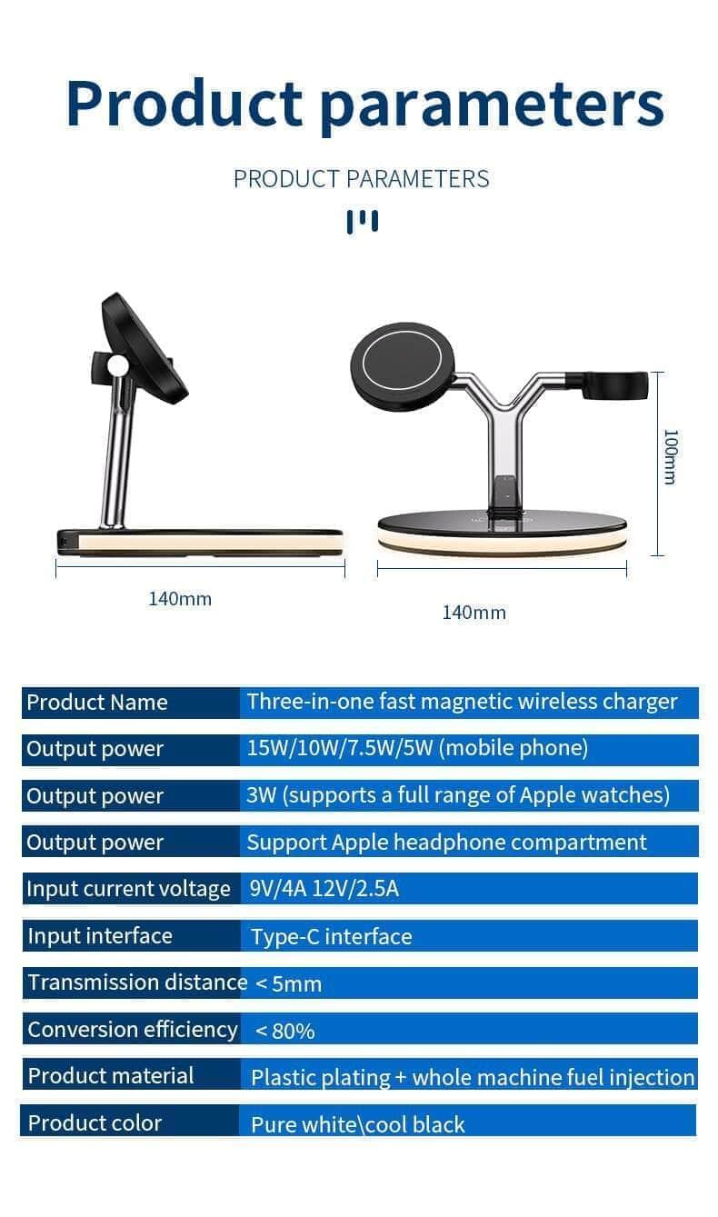 CaseBuddy Australia Casebuddy Qi Wireless Quick Charger Stand Magsafe 3 in 1