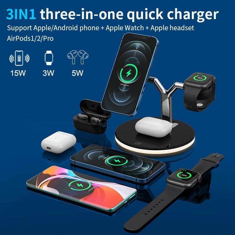 CaseBuddy Australia Casebuddy Qi Wireless Quick Charger Stand Magsafe 3 in 1