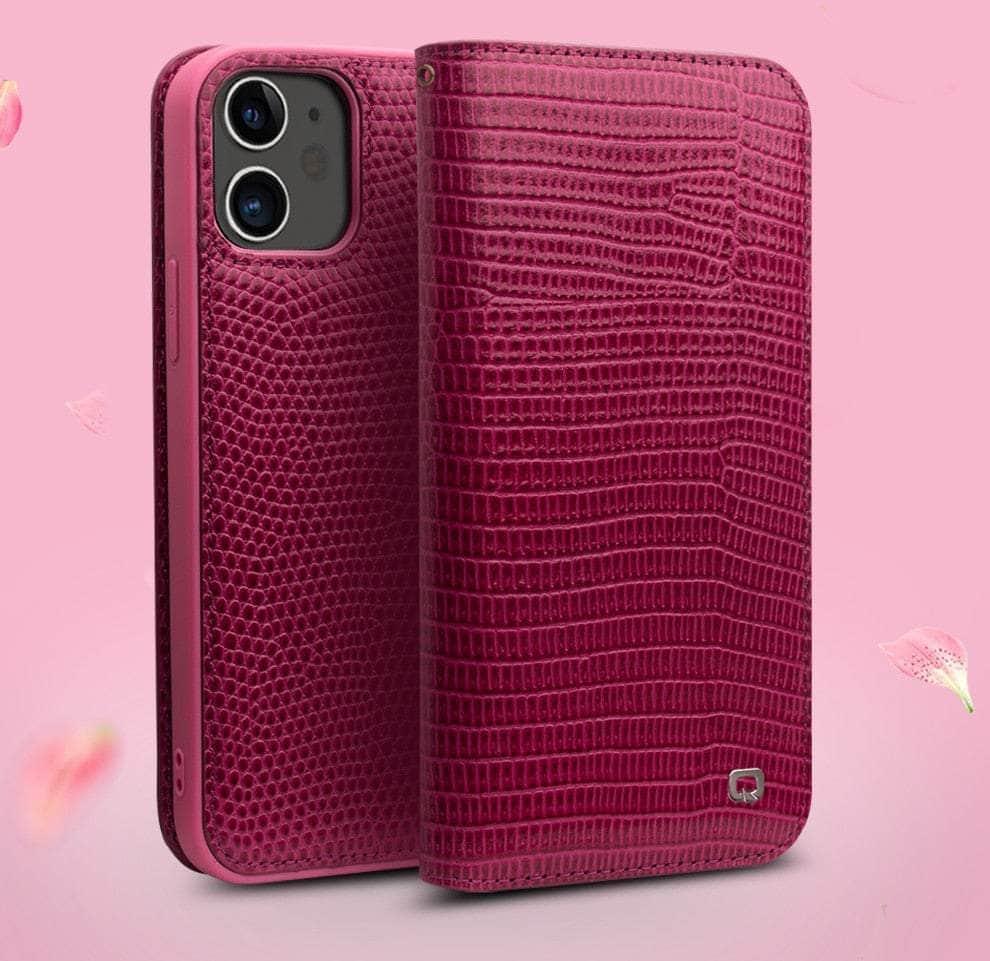 CaseBuddy Australia Casebuddy QIALINO Genuine Leatheri iPhone Pro Max 13 Card Slots Women Case