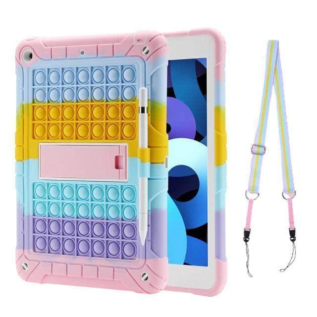 CaseBuddy Australia Casebuddy Hotpink / iPad Air 5 2022 Rainbow Bubble Silicone iPad Air 5 2022 Case Anti-Anxiety Stress Relief