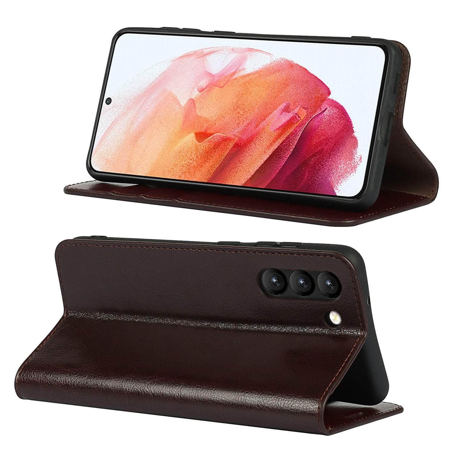 CaseBuddy Australia Casebuddy Real Genuine Leather Flip S22 Plus Cover Credit Card Holder