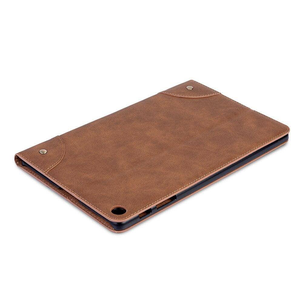 Retro Leather Flip Book Case Galaxy Tab A 10.1 2019 T510 T515 Stand Card Slot - CaseBuddy