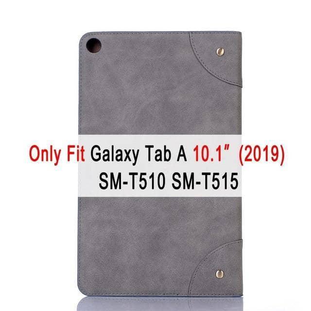 Retro Leather Flip Book Case Galaxy Tab A 10.1 2019 T510 T515 Stand Card Slot - CaseBuddy