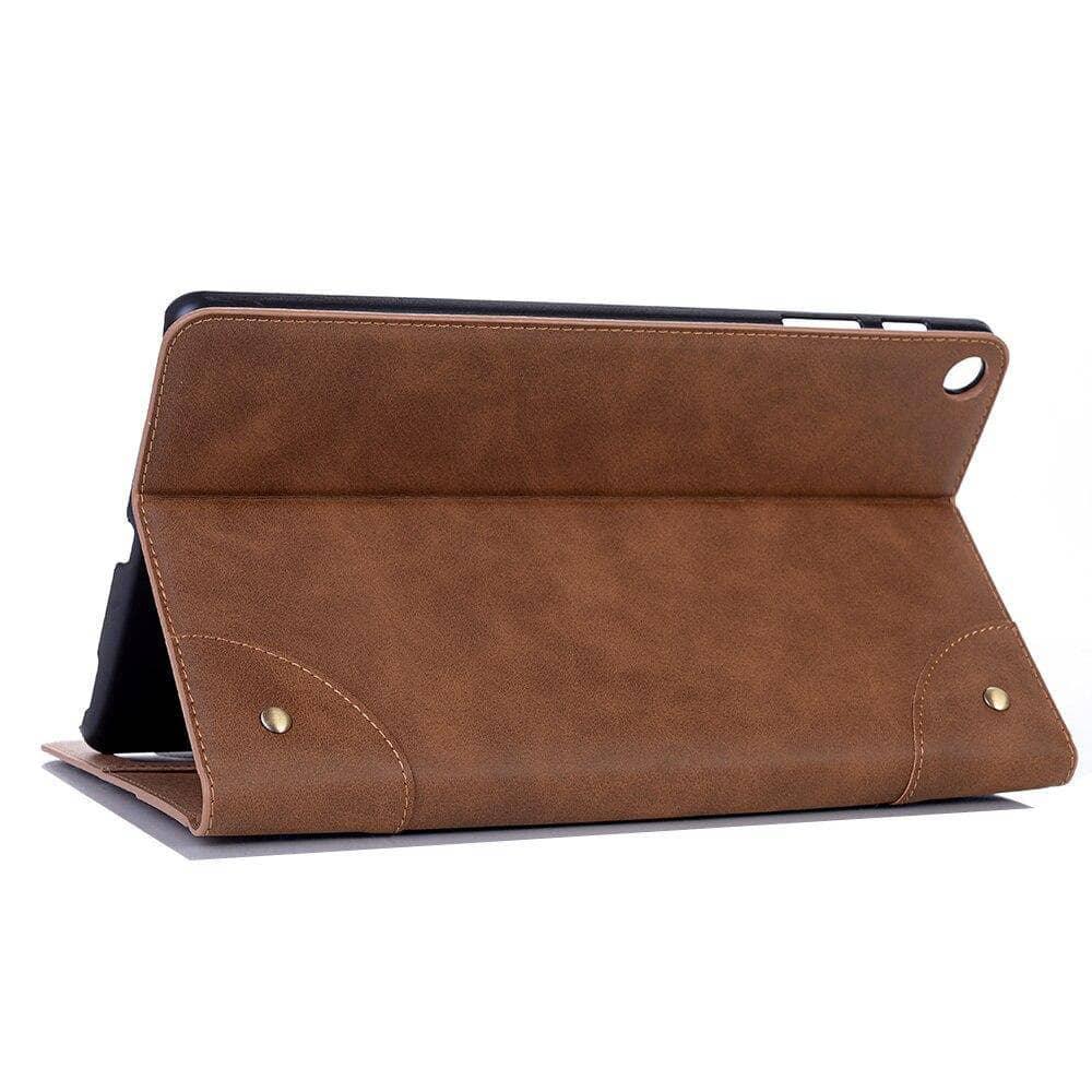 Retro Leather Flip Book Case Galaxy Tab A 10.1 2019 T510 T515 Stand Card Slot - CaseBuddy