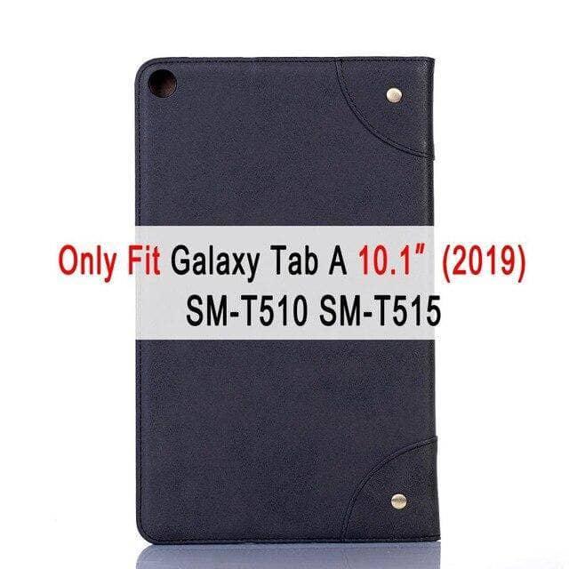 Retro Leather Flip Book Case Galaxy Tab A 10.1 2019 T510 T515 Stand Card Slot - CaseBuddy