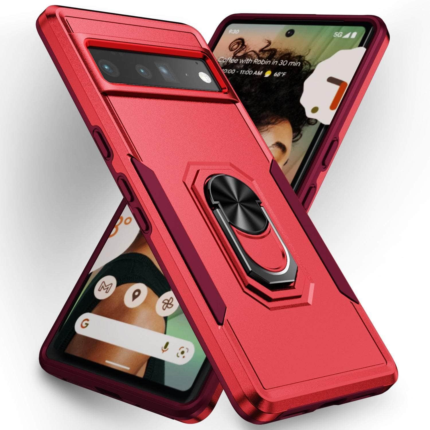 Casebuddy red wine / for Pixel 6 Ring Bracket Heavy Duty Pixel 6 Case