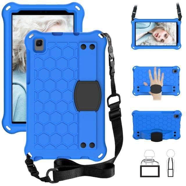 CaseBuddy Australia Casebuddy Blue Black Safe EVA Galaxy Tab A7 Lite 2021 T220 T225 Shoulder Strap Case