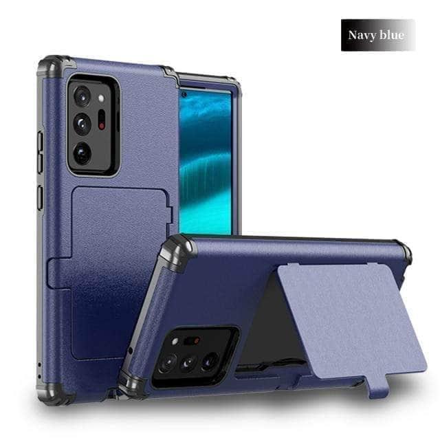 CaseBuddy Australia Casebuddy S20 Ultra / Blue Samsung Galaxy Make up Mirror Armor Case Card Slots Holder Cover