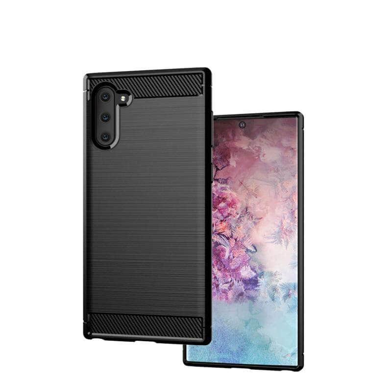 Samsung Galaxy Note 10 Plus Case Brushed Silicone Carbon Fiber Texture shockproo Back Cover - CaseBuddy