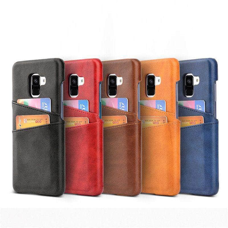 Samsung Galaxy S9 Plus Note 9 A6 A8 A7 A9 Fashion Card Slots Holder Back Cover PU Leather PC Cases - CaseBuddy