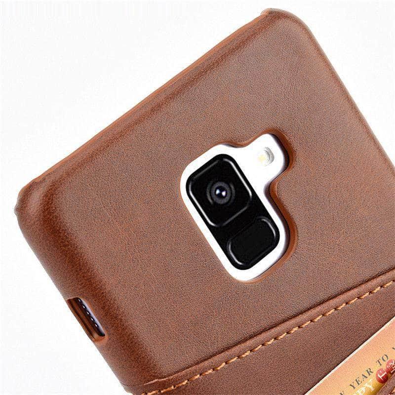 Samsung Galaxy S9 Plus Note 9 A6 A8 A7 A9 Fashion Card Slots Holder Back Cover PU Leather PC Cases - CaseBuddy