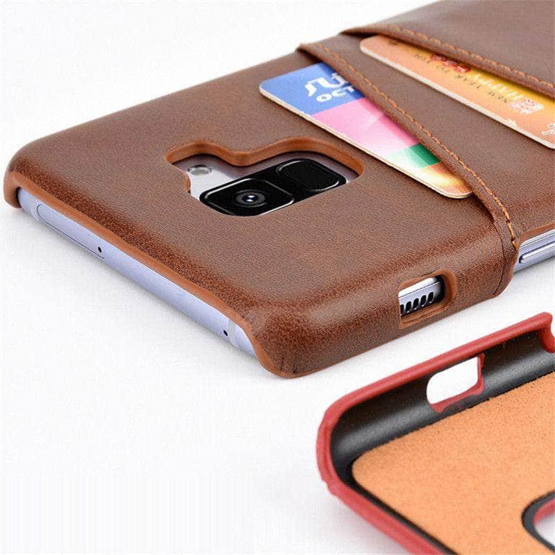 Samsung Galaxy S9 Plus Note 9 A6 A8 A7 A9 Fashion Card Slots Holder Back Cover PU Leather PC Cases - CaseBuddy