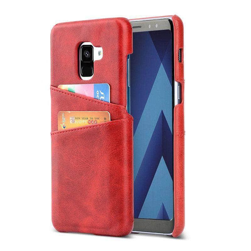 Samsung Galaxy S9 Plus Note 9 A6 A8 A7 A9 Fashion Card Slots Holder Back Cover PU Leather PC Cases - CaseBuddy