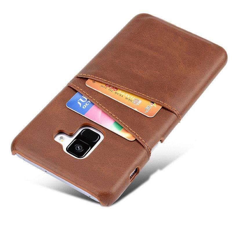 Samsung Galaxy S9 Plus Note 9 A6 A8 A7 A9 Fashion Card Slots Holder Back Cover PU Leather PC Cases - CaseBuddy