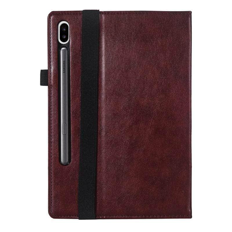 Samsung Tab S6 10.5 T865 T860 Handheld Flip Case Retro Card Smart Cover - CaseBuddy