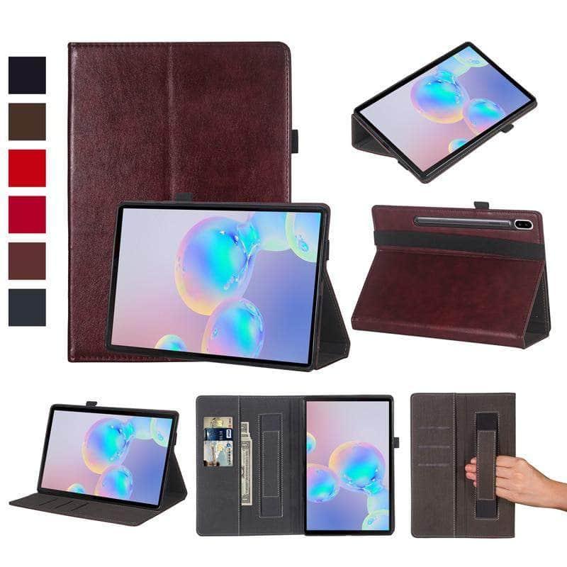 Samsung Tab S6 10.5 T865 T860 Handheld Flip Case Retro Card Smart Cover - CaseBuddy