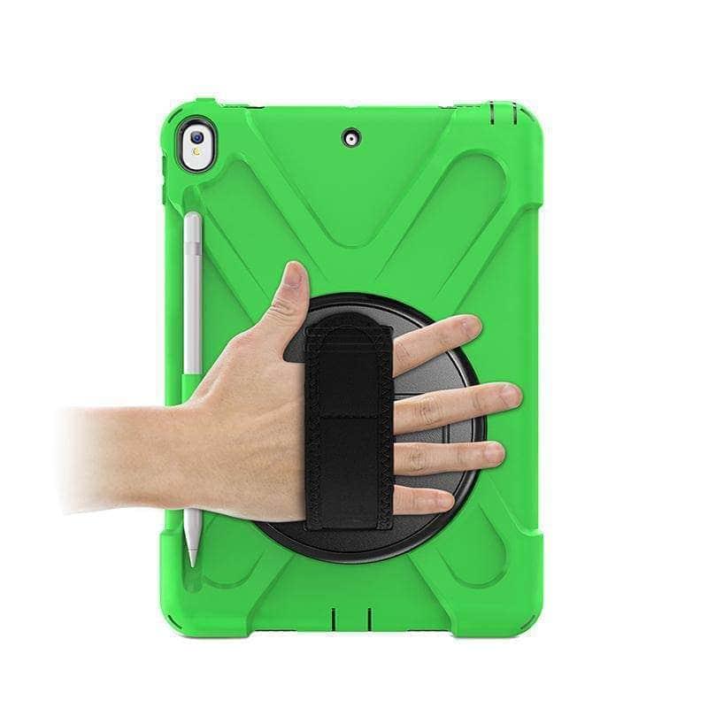 CaseBuddy Casebuddy Shockproof 360 Rotating Silicone Back Cover with Hand Strap Pen Slot iPad Air 3