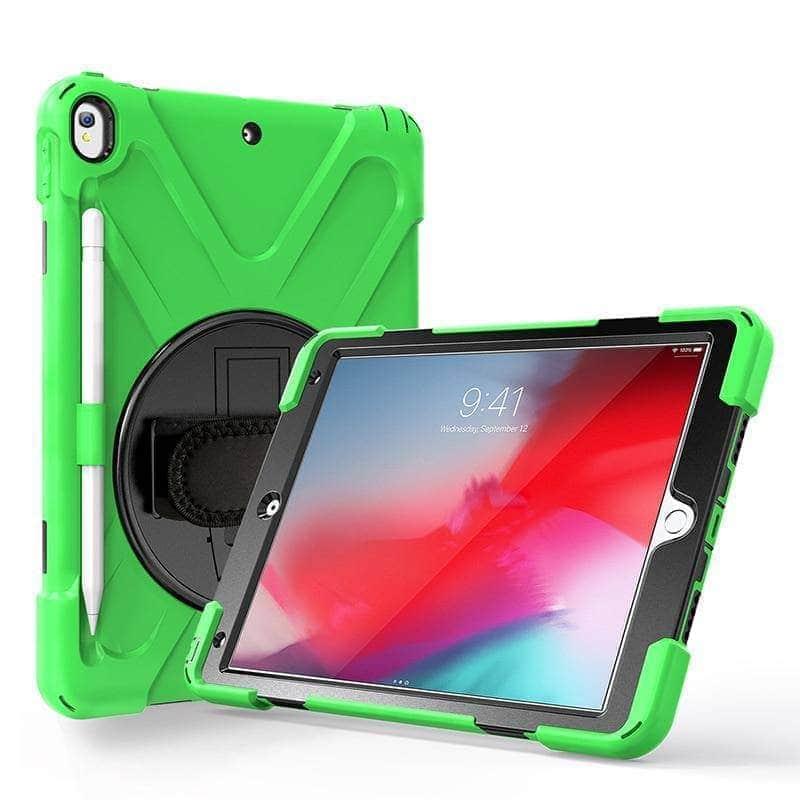 CaseBuddy Casebuddy Shockproof 360 Rotating Silicone Back Cover with Hand Strap Pen Slot iPad Air 3