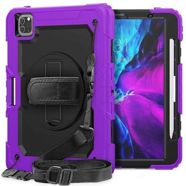 CaseBuddy Australia Casebuddy Purple Shockproof Armor Heavy iPad Pro 11 2020 Protective Rugged Stand Case