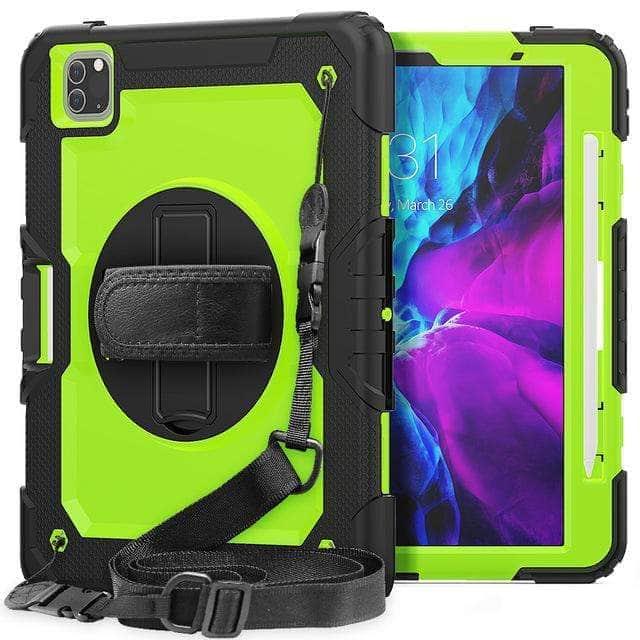 CaseBuddy Australia Casebuddy Black Green Shockproof Armor Heavy iPad Pro 11 2020 Protective Rugged Stand Case