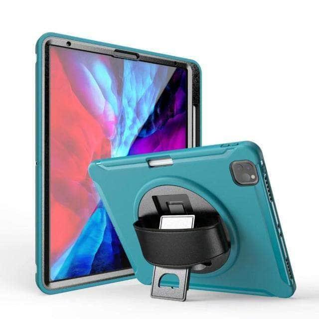 CaseBuddy Australia Casebuddy Light Blue Shockproof Armor iPad Pro 12.9 2021 Pencil Holder Hand Strap Case