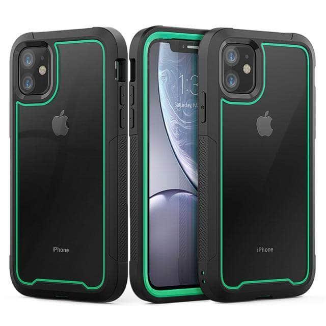 CaseBuddy Australia Casebuddy For iPhone 13 / Dark Green Shockproof Armor iPhone 13 & 13 Pro Hybrid Cover