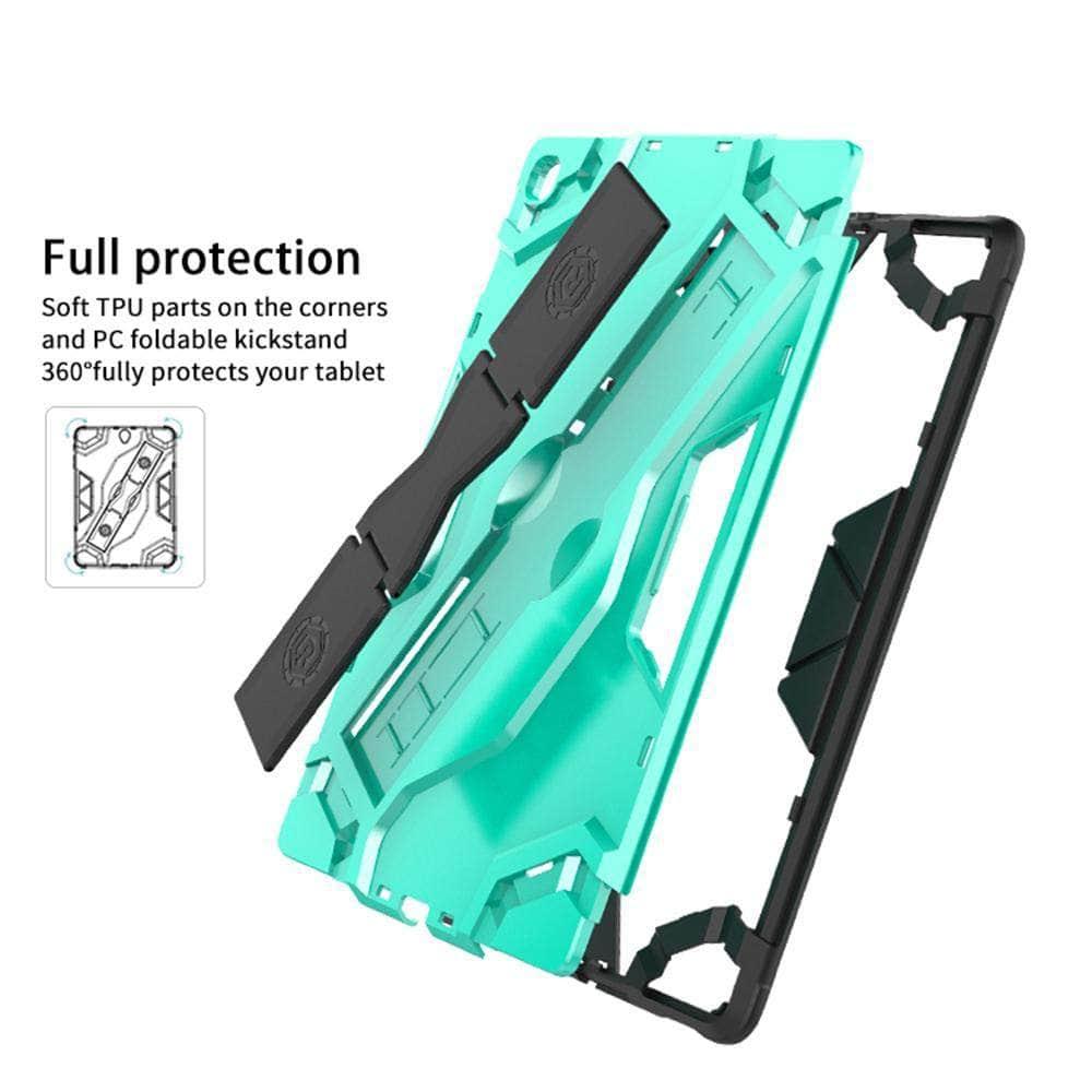 Shockproof Armor TPU+PC Portable Hand Strap Stand Cover Samsung Galaxy Tab A 8 2019 8.0 inch SM-P200 SM-P205 Case - CaseBuddy