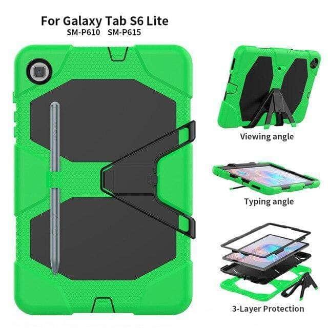 CaseBuddy Australia Casebuddy Green / Tab S6 10.4 P610 Shockproof Heavy Duty Stand Case Galaxy Tab S6 Lite 10.4 P610 P615