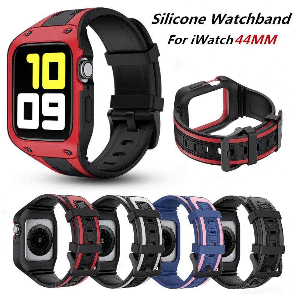 Soft Silicone Strap Protective Frame Apple Watch 6 5 4 SE 44/42/40/38 - CaseBuddy