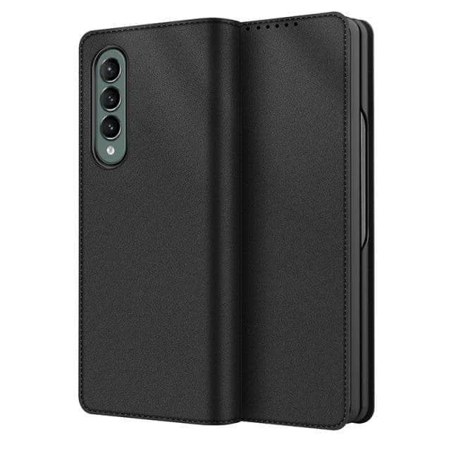 CaseBuddy Australia Casebuddy For Galaxy Z Fold 3 / Black Split Folding Leather Galaxy Z Fold 3 5G Wallet