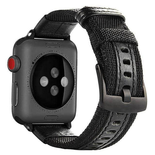 CaseBuddy Australia Casebuddy Black / 42mm or 44mm Sports Leather Band Apple Watch SE Series 6 5 4 3 2 38/40/42/44