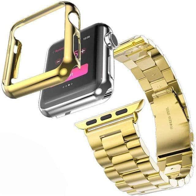 CaseBuddy Australia Casebuddy Gold / 42mm Stainless Steel BandApple Watch 6 5 4 3 2 SE 44/42/40/38 Belt case