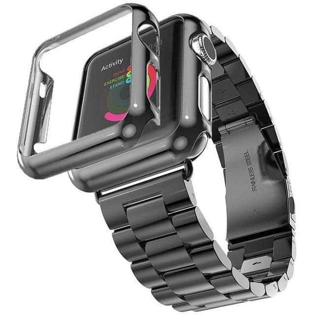 CaseBuddy Australia Casebuddy Black / 42mm Stainless Steel BandApple Watch 6 5 4 3 2 SE 44/42/40/38 Belt case