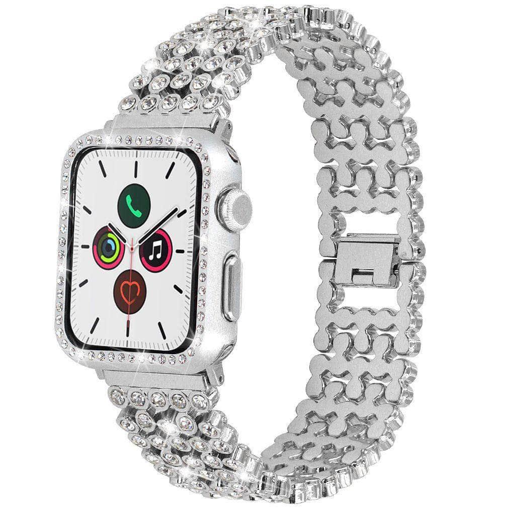 Stainless Steel Bracelet Diamond Case Apple Watch 6 5 4 3 2 SE 44/42/40/38 - CaseBuddy