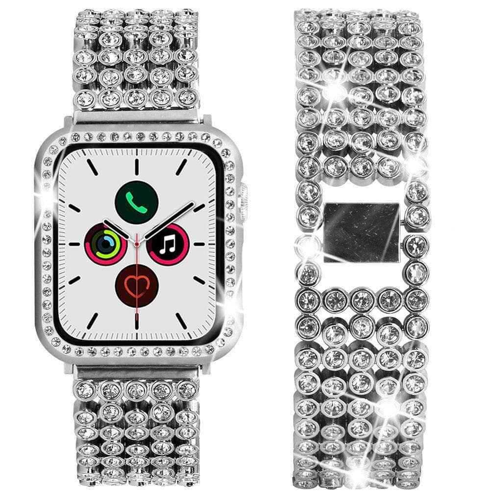 Stainless Steel Bracelet Diamond Case Apple Watch 6 5 4 3 2 SE 44/42/40/38 - CaseBuddy