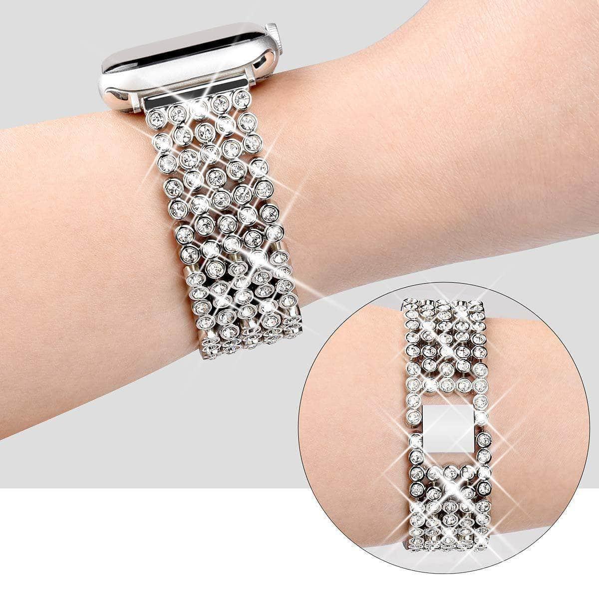 Stainless Steel Bracelet Diamond Case Apple Watch 6 5 4 3 2 SE 44/42/40/38 - CaseBuddy