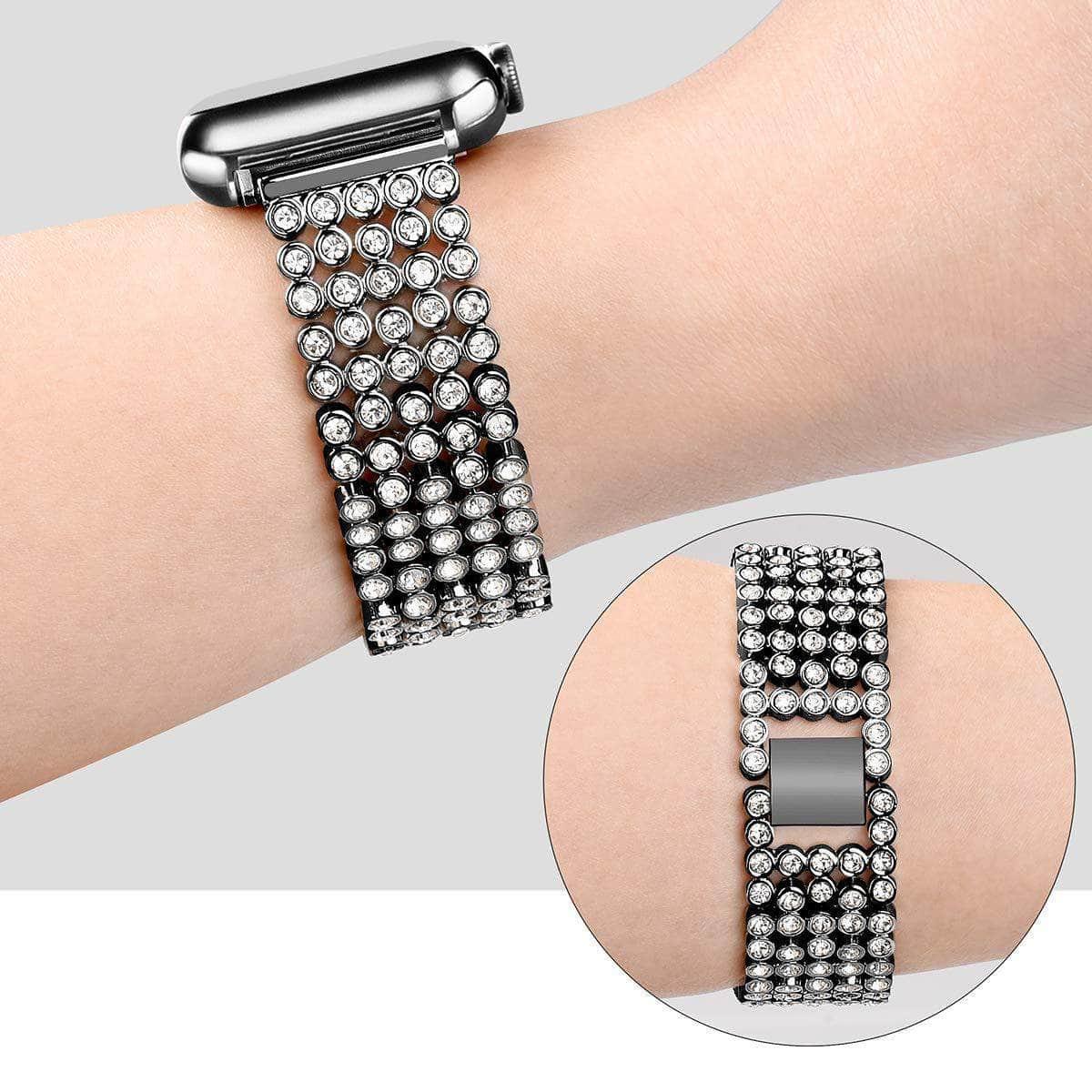 Stainless Steel Bracelet Diamond Case Apple Watch 6 5 4 3 2 SE 44/42/40/38 - CaseBuddy