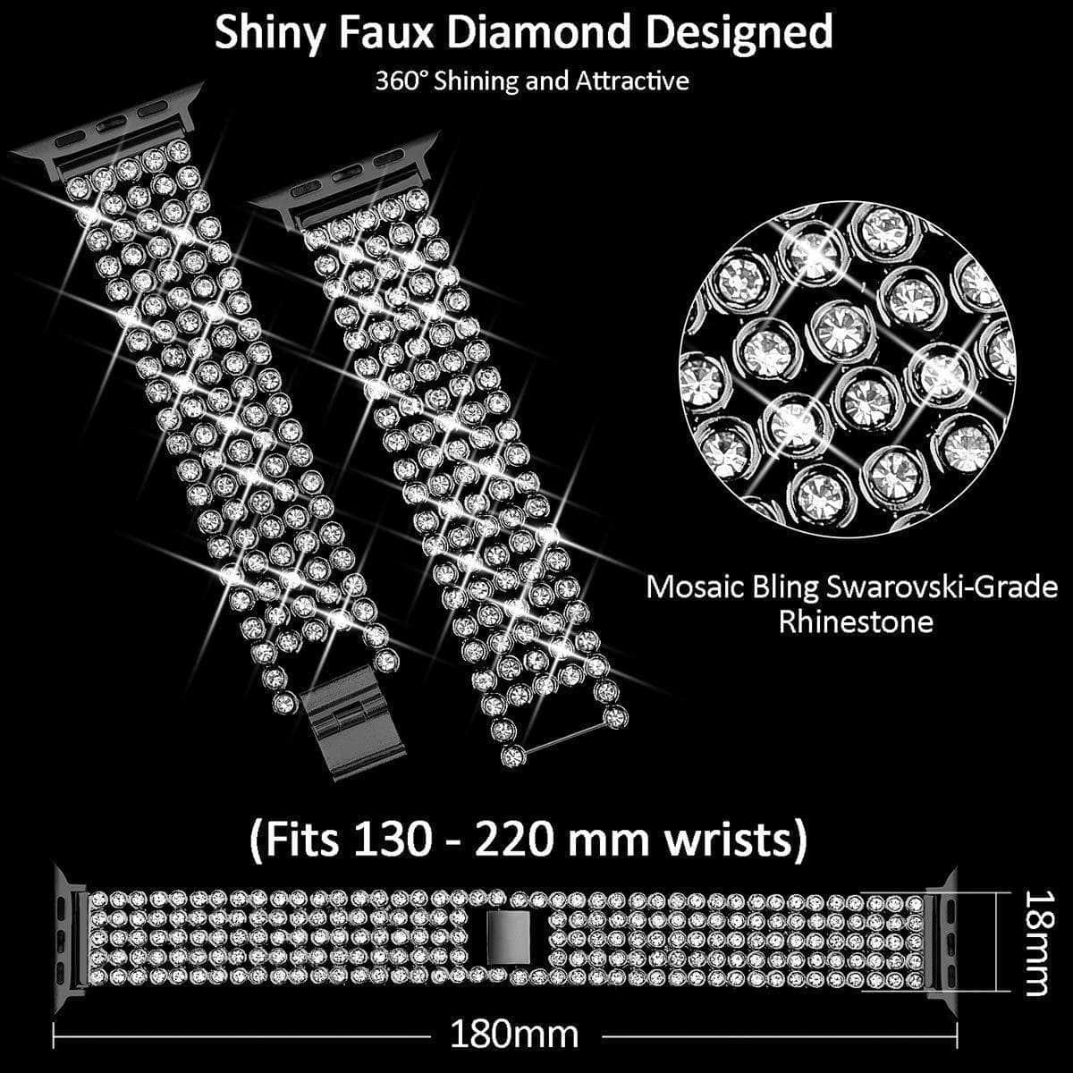 Stainless Steel Bracelet Diamond Case Apple Watch 6 5 4 3 2 SE 44/42/40/38 - CaseBuddy