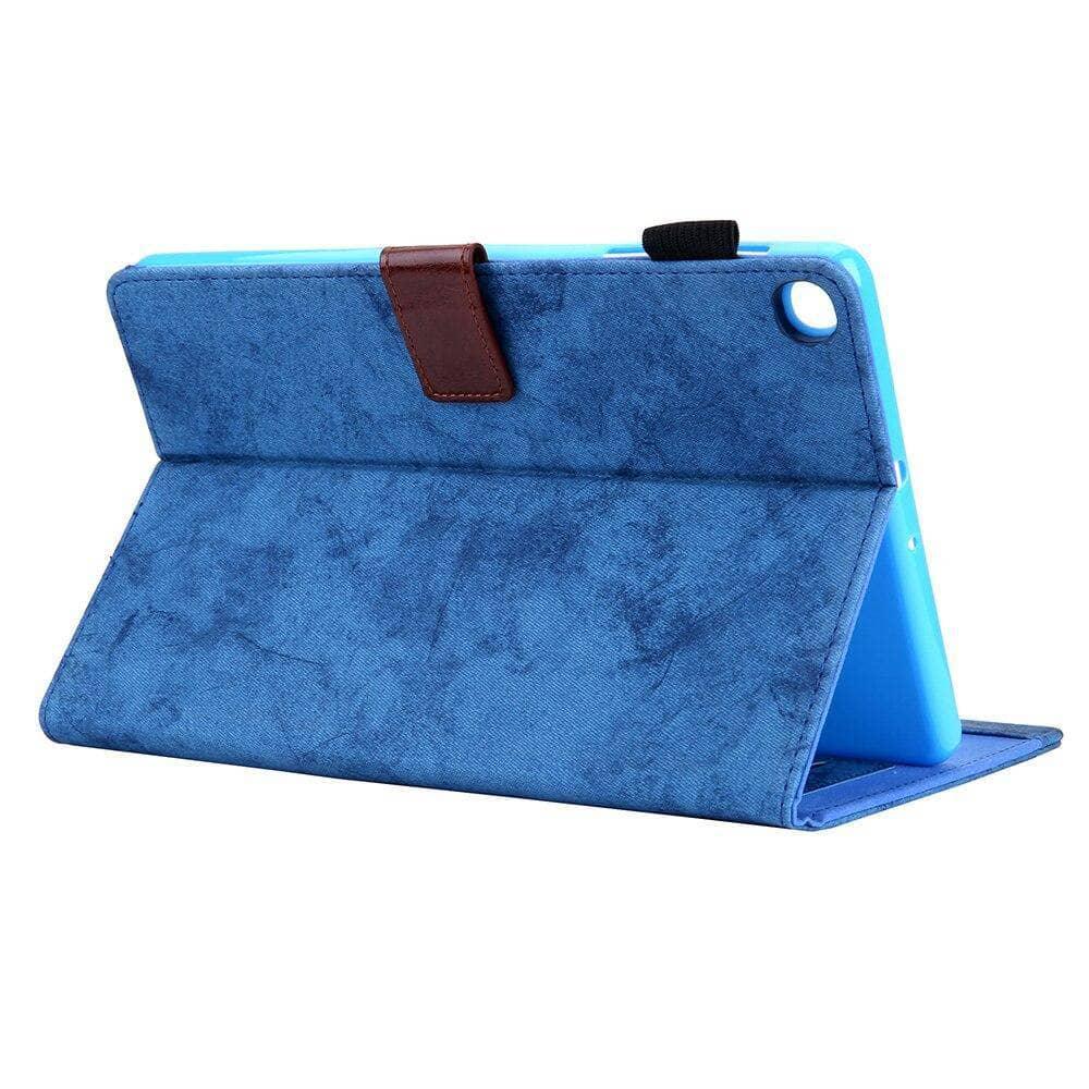 Stand Leather Look Tablet Case Galaxy Tab A 10.1" 2019 SM-T510 SM-T515 10.1 Card Slot - CaseBuddy