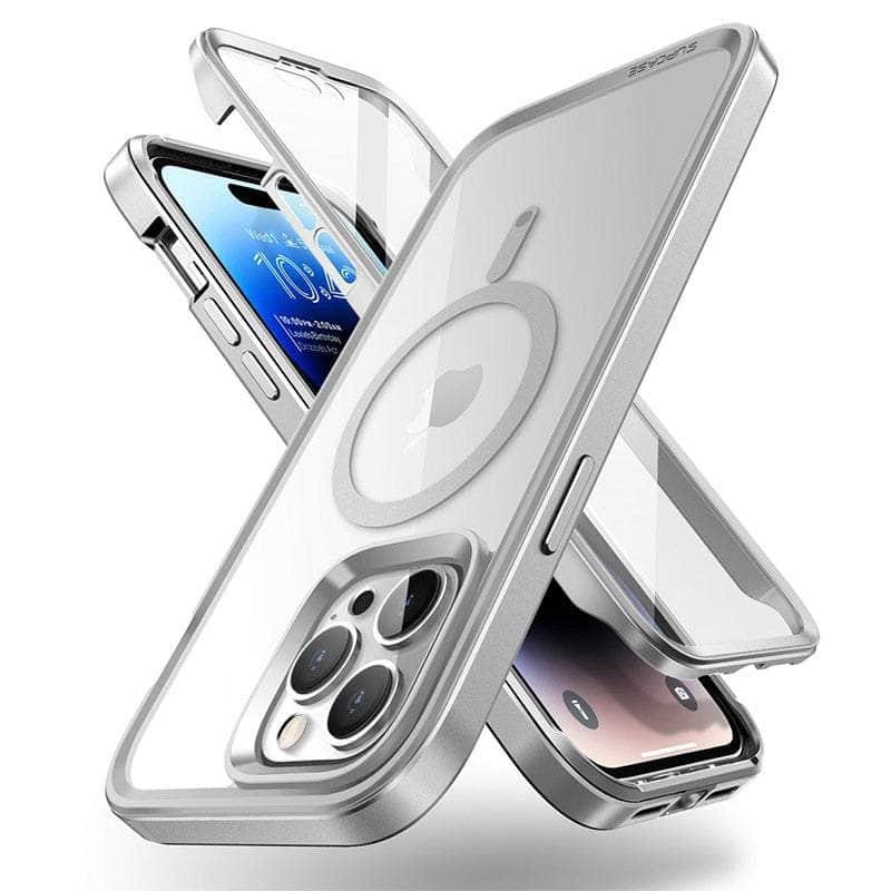 Casebuddy PC + TPU / Silver SUPCASE iPhone 14 Pro Max UB Edge Mag Slim Frame Clear Case