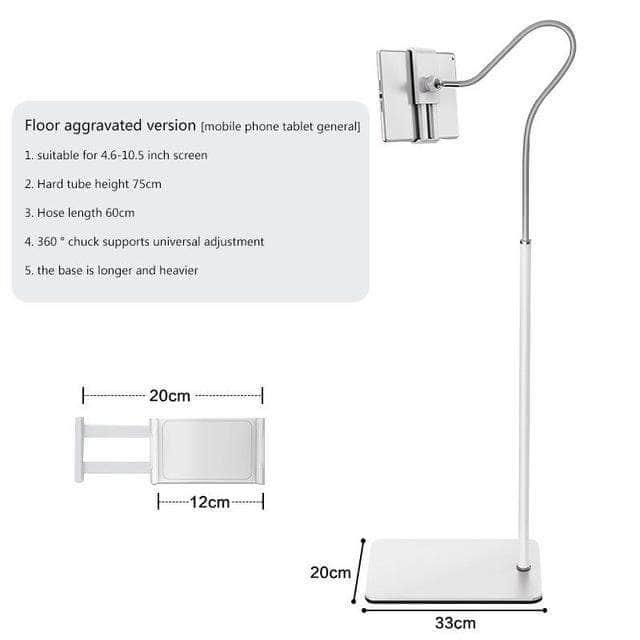 Tablet Floor Stand iPad 4.6-10.5 inch Retractable 360° Rotating Metal - CaseBuddy