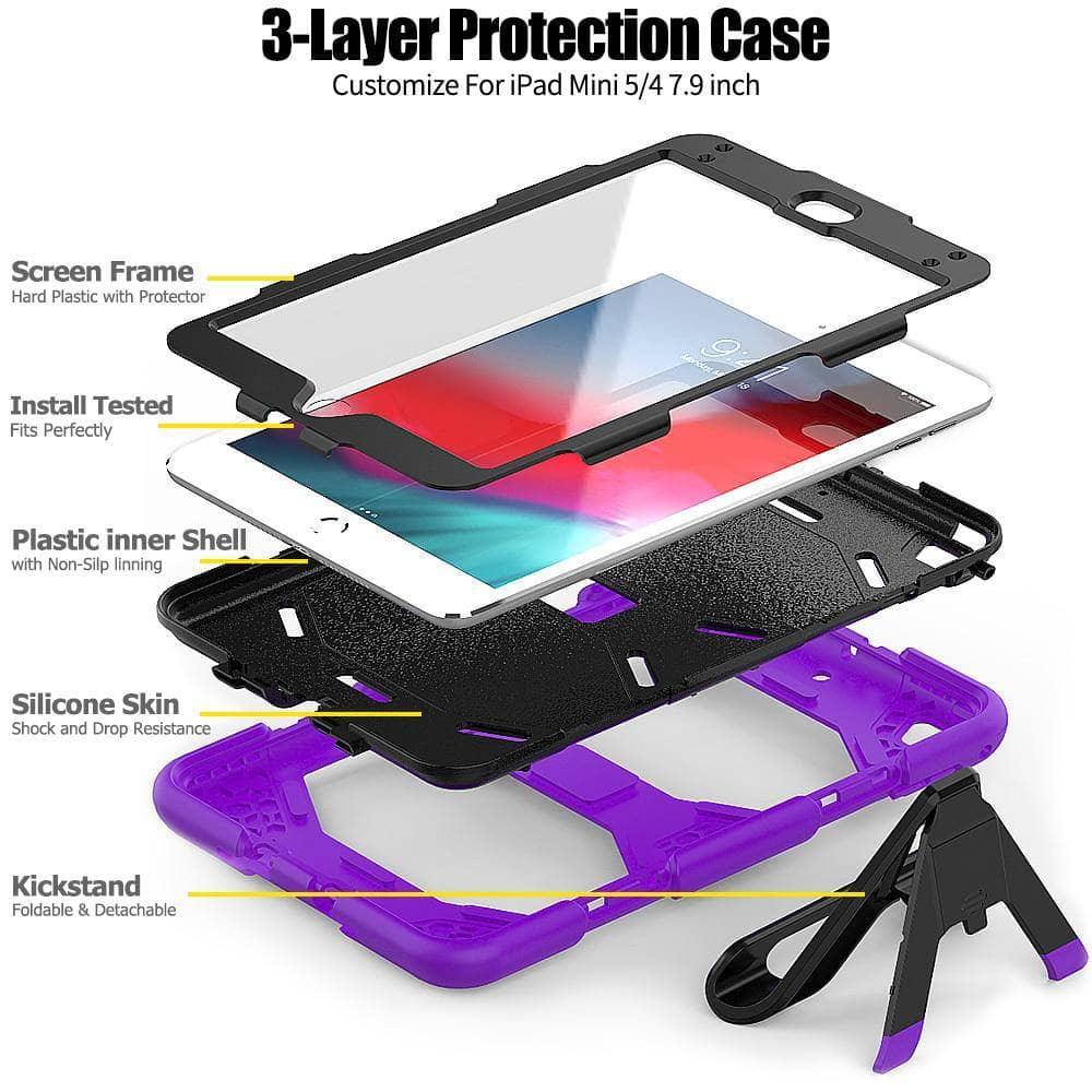 Three Layers Protection Shockproof Silicone Hybrid Case for Apple iPad Mini 5 7.9 inch (2019) - CaseBuddy