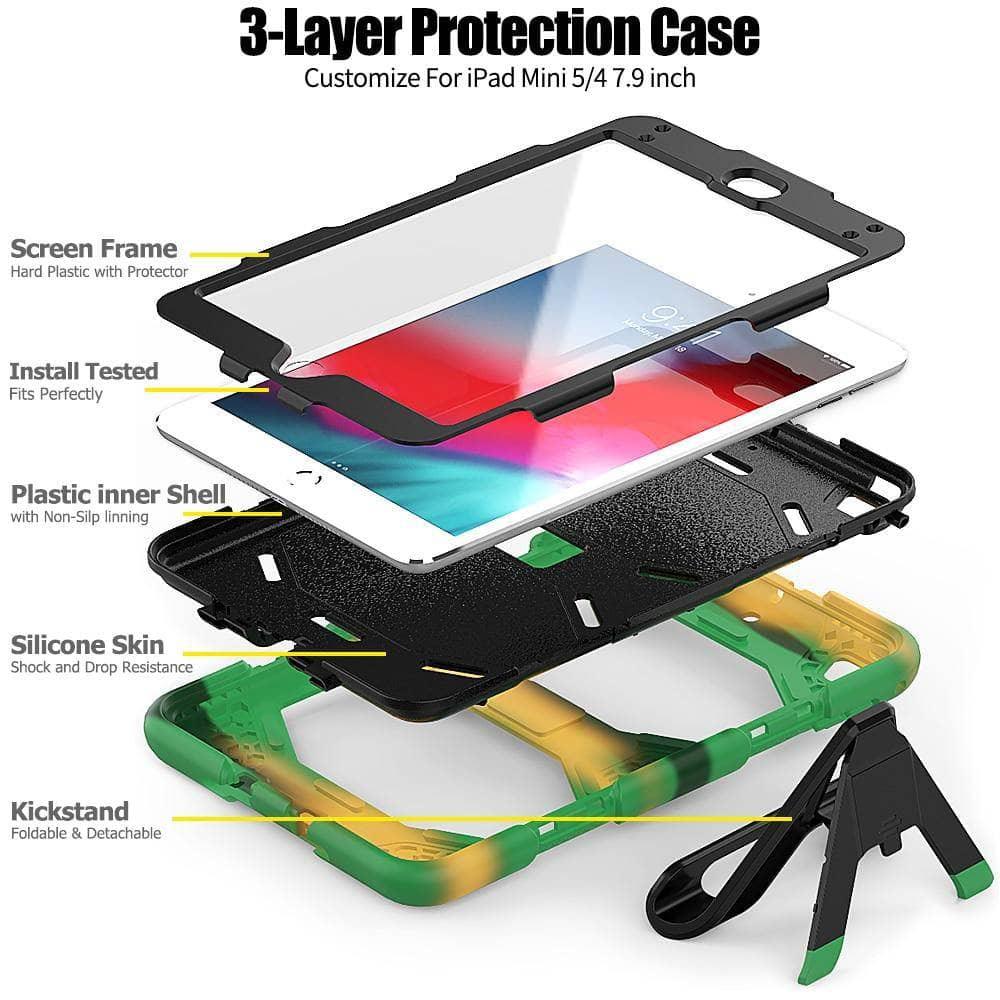 Three Layers Protection Shockproof Silicone Hybrid Case for Apple iPad Mini 5 7.9 inch (2019) - CaseBuddy