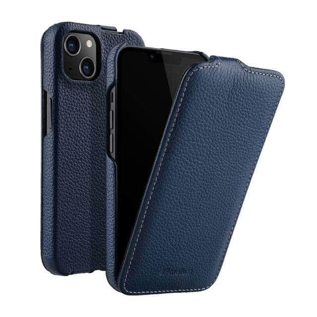 CaseBuddy Australia Casebuddy For iPhone 13 Mini / blue Vertical Open Genuine iPhone 13 Mini Business Wallet Case